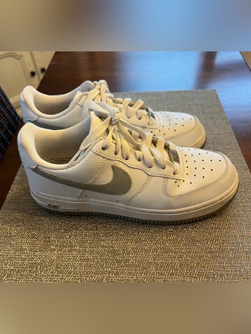 Air Force One White andโ Gray Nike Sneakers
